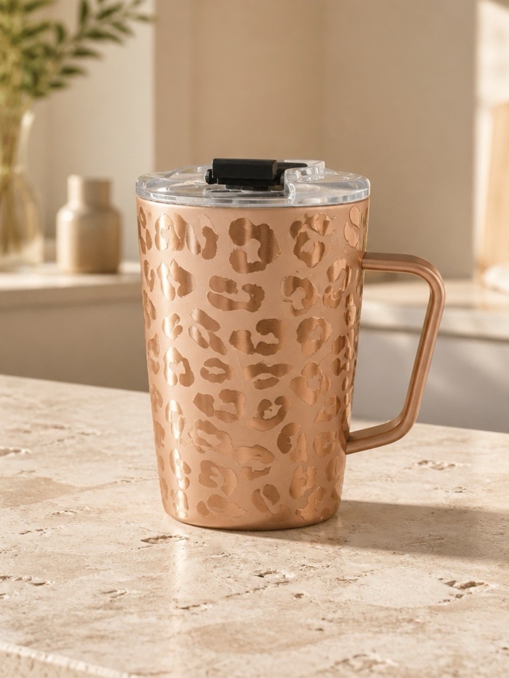 Metallic Leopard Travel Mug with Handle Brumate Toddy 16oz